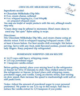 Chocolate Milkshake Dip Mix (Dozen)