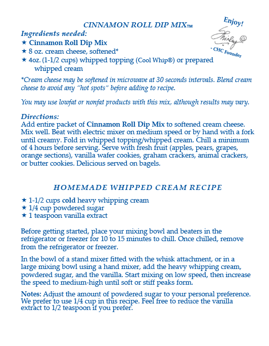 Cinnamon Roll Dip Mix - (Dozen) NEW RELEASE