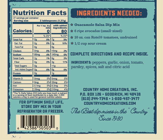 Coastal Kitchen Guacamole Salsa Mix-Sample