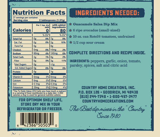 Coastal Kitchen Guacamole Salsa Mix-Sample
