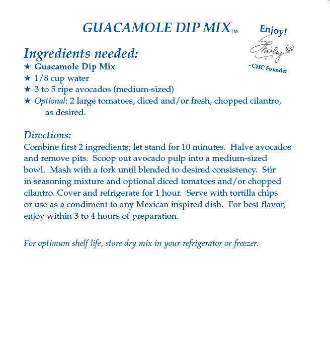 Guacamole Dip Mix (Dozen)