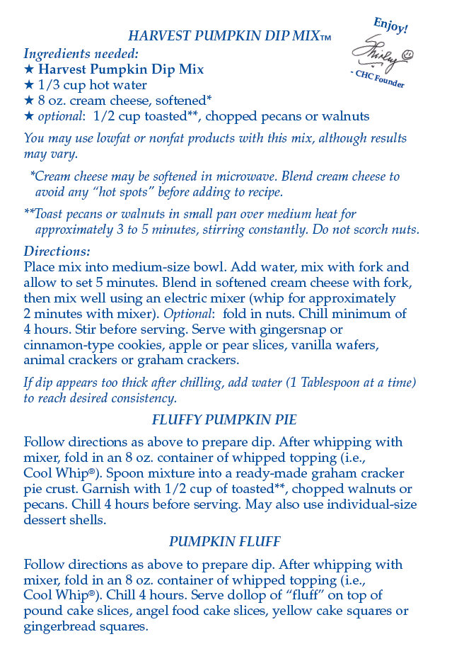 Harvest Pumpkin Dip Mix (Dozen)