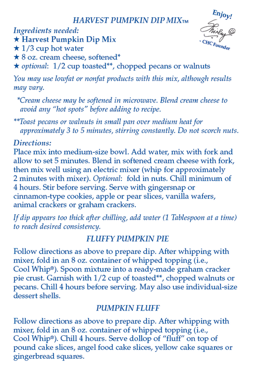 Harvest Pumpkin Dip Mix (Dozen)