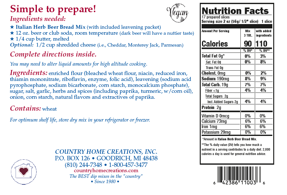 Italian Herb Beer Bread Mix (1/2 Dozen)