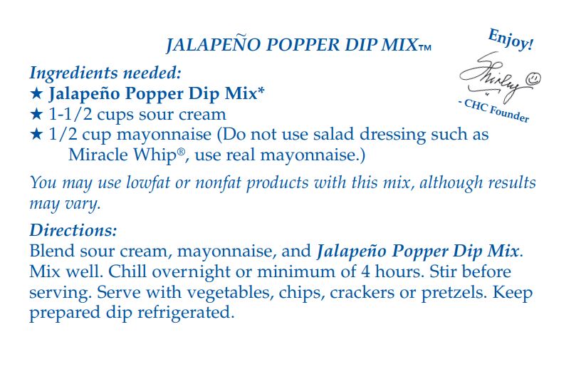 Jalapeno Popper Dip Mix (Dozen)
