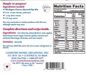Taste of Michigan - Michigan Cherry Almond Dip Mix - SAMPLE