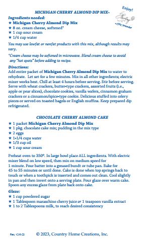 Taste of Michigan - Michigan Cherry Almond Dip Mix - SAMPLE