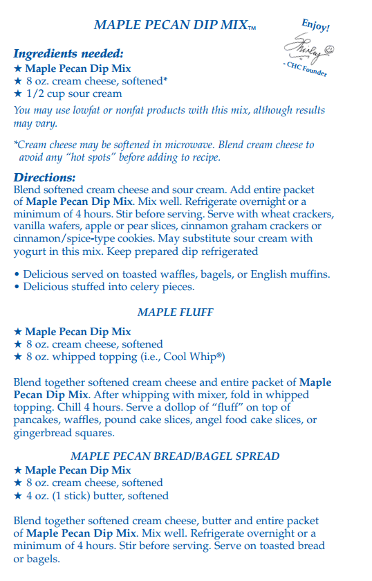 Maple Pecan Dip Mix (Dozen)