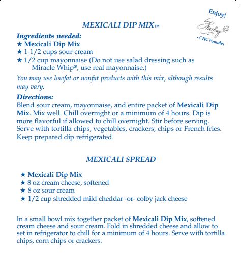 Mexicali Dip Mix - Sample