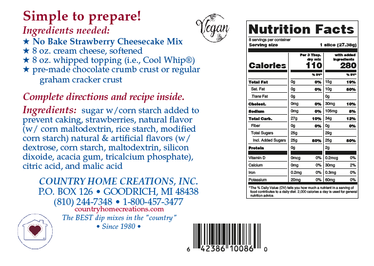 No Bake Strawberry Cheesecake Mix  - Sample