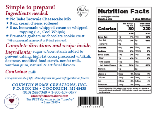 No Bake Brownie Cheesecake Mis - SAMPLE