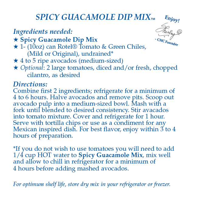 Spicy Guacamole Dip Mix (Dozen)