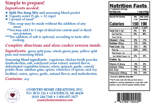 Split Pea Soup Mix (1/2 Dozen)