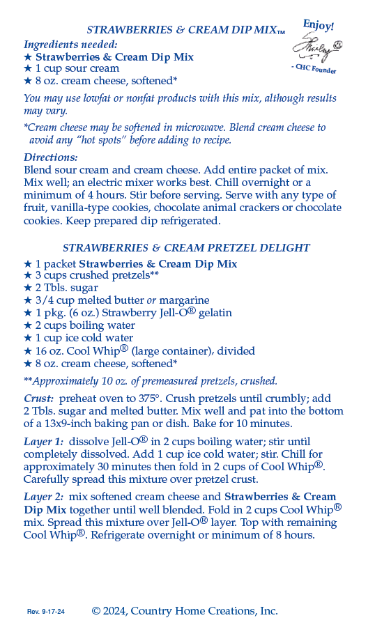 Strawberries & Cream Dip Mix (Dozen)