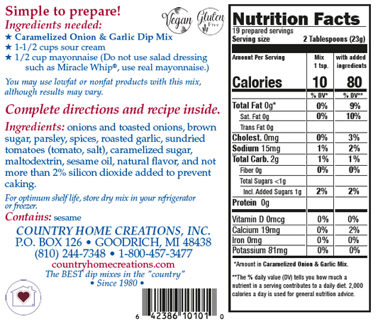 Caramelized Onion & Garlic Dip Mix (Dozen)