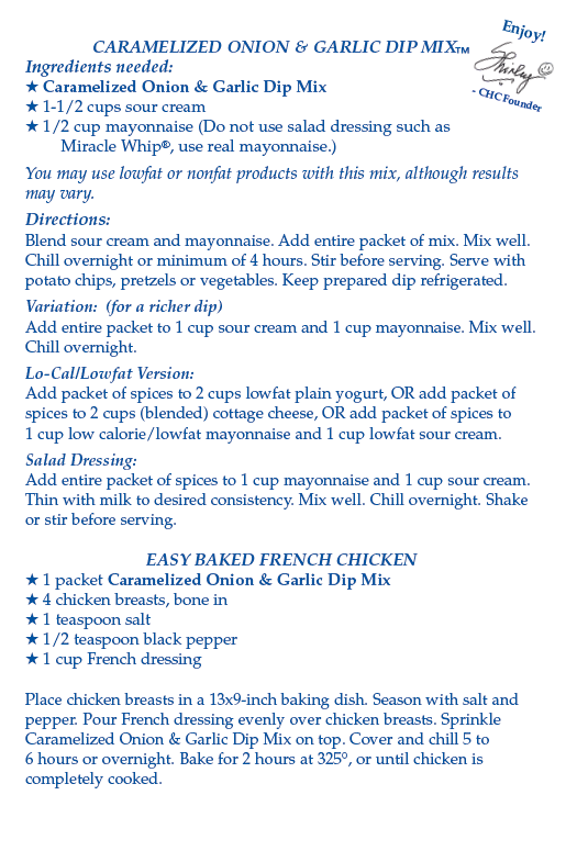 Caramelized Onion & Garlic Dip Mix (Dozen)