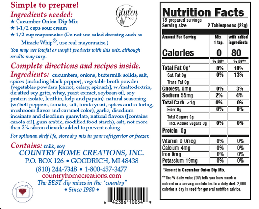 Cucumber Onion Dip Mix (Dozen)