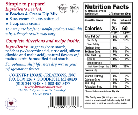 Peaches & Cream Dip Mix (Dozen)