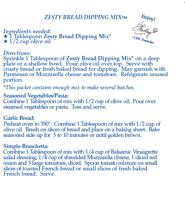 Zesty Bread Dipping Mix (Dozen)