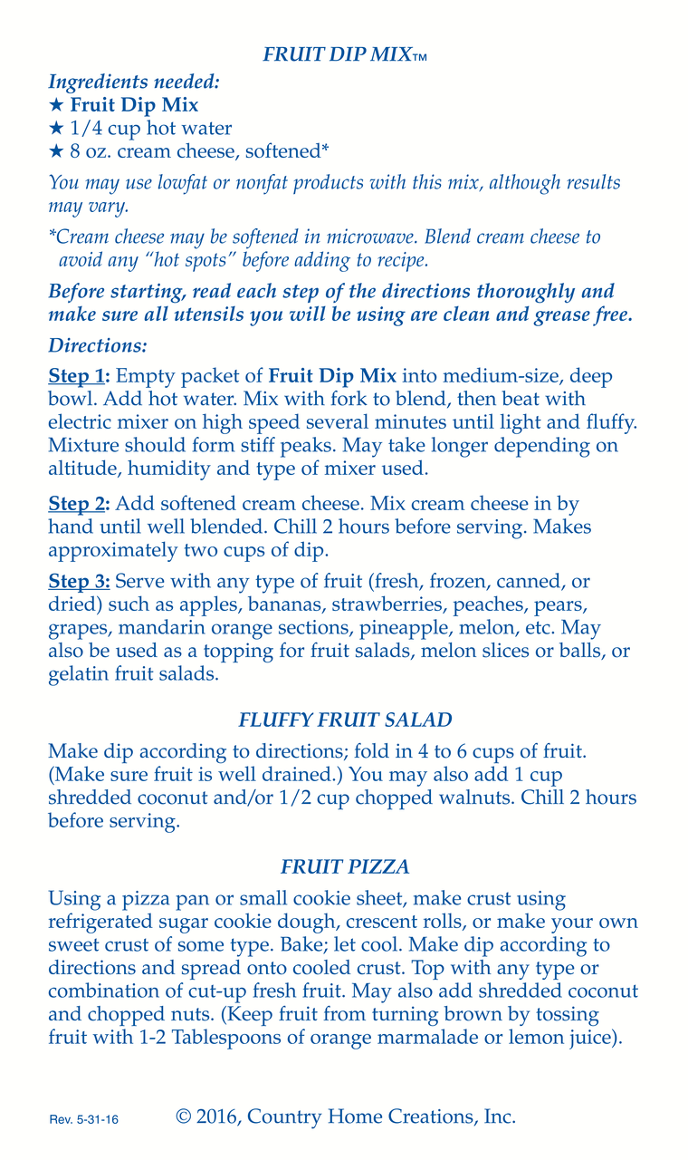 Fruit Dip Mix - Sample