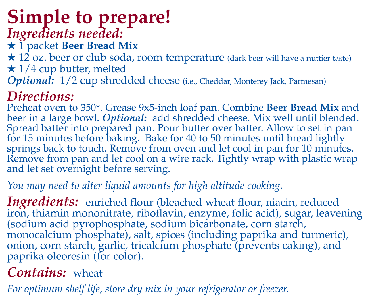 Beer Bread Mix - Sample