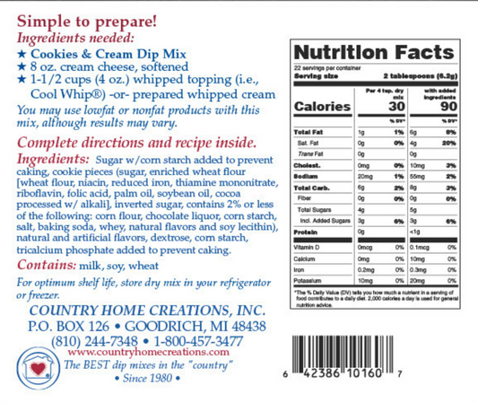 Cookies & Cream Dip Mix - Sample