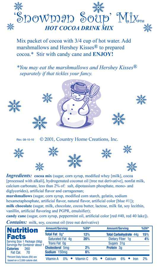 Snowman Soup Mix  - Dozen