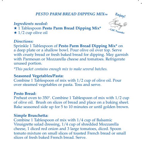 Parmesan Pesto Dip Mix - Sample