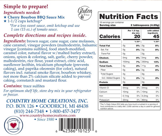 Cherry Bourbon BBQ Sauce Mix (Dozen)