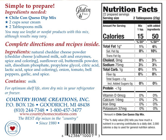 Chile Con Queso Dip Mix - Sample
