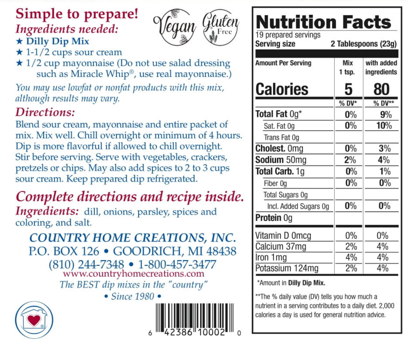 Dilly Dip Mix - Sample