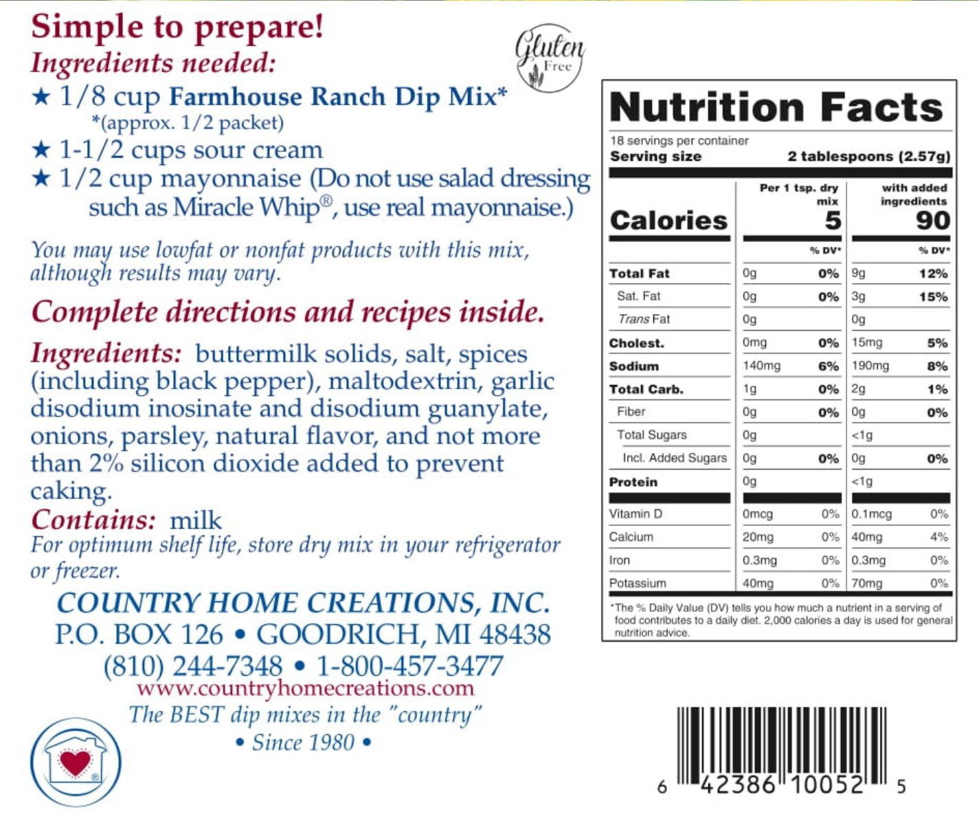 Farmhouse Ranch Dip Mix (Dozen)