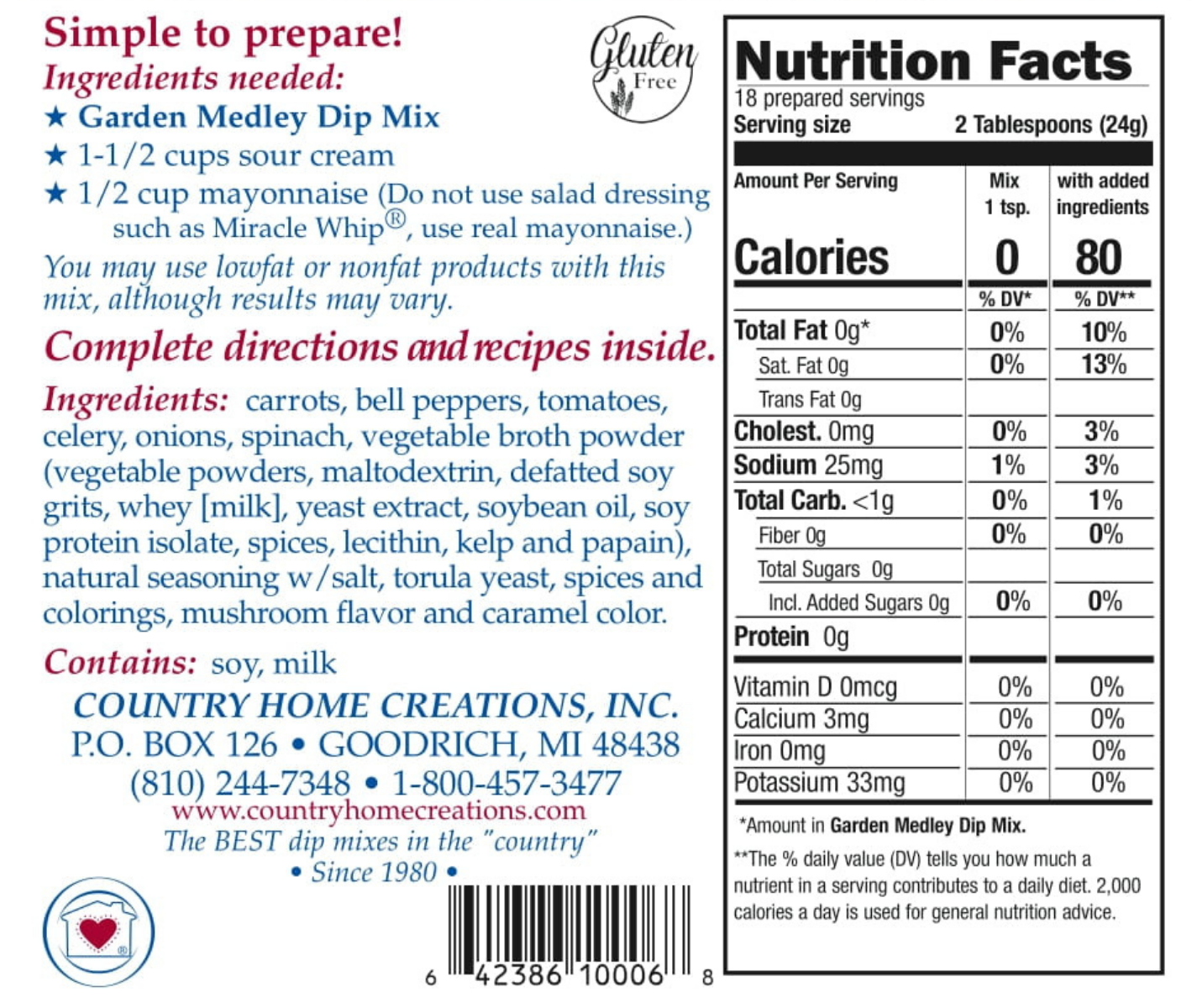 Garden Medley Dip Mix - Sample