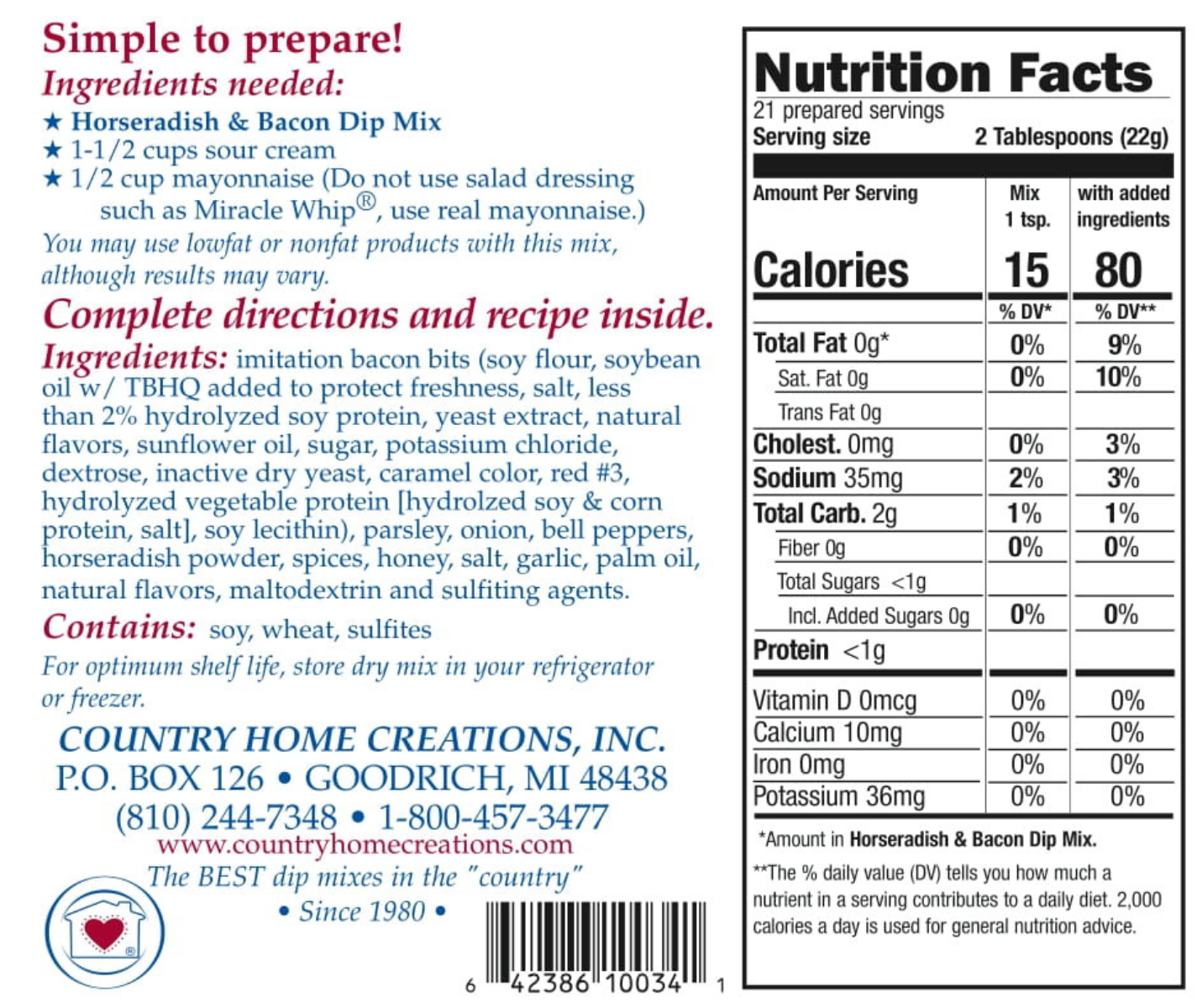 Horseradish Bacon Dip Mix - Sample
