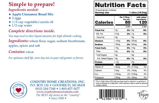 Apple Cinnamon Bread Mix (1/2 Dozen)