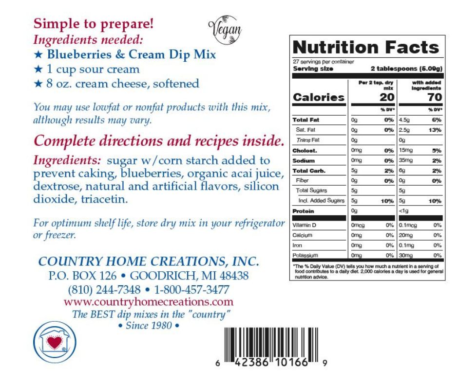 Blueberries & Cream Dip Mix - Sample