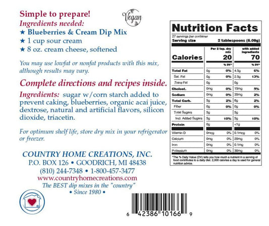 Blueberries & Cream Dip Mix - Sample