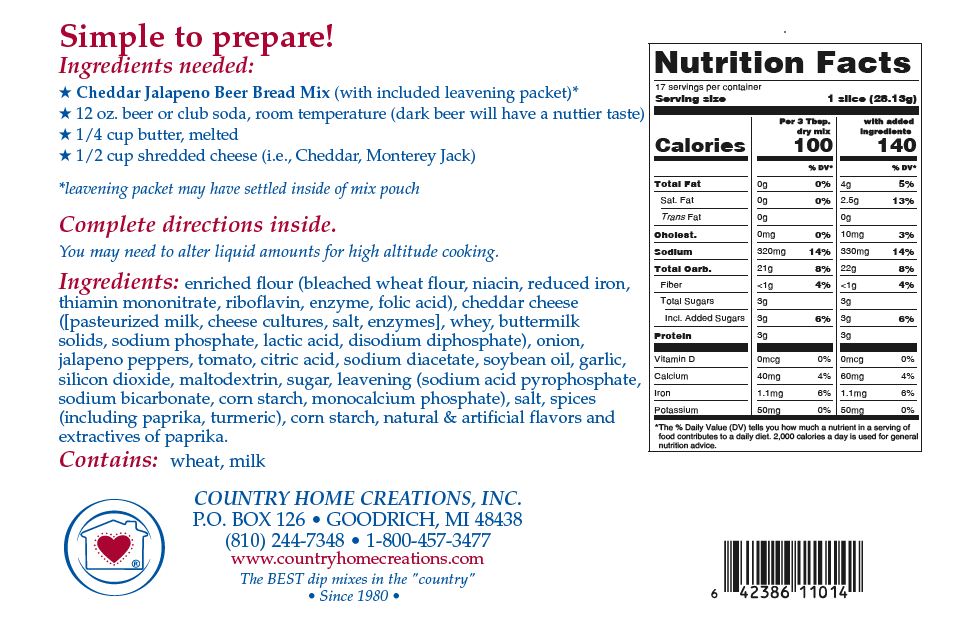 Cheddar Jalapeno Beer Bread Mix - Sample