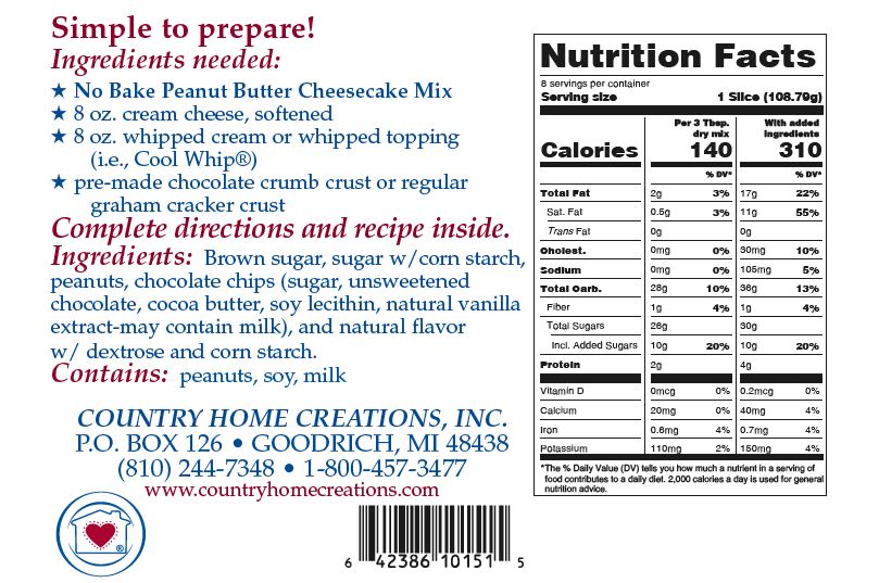 No Bake Peanut Butter Cheesecake Mix (1/2 Dozen)