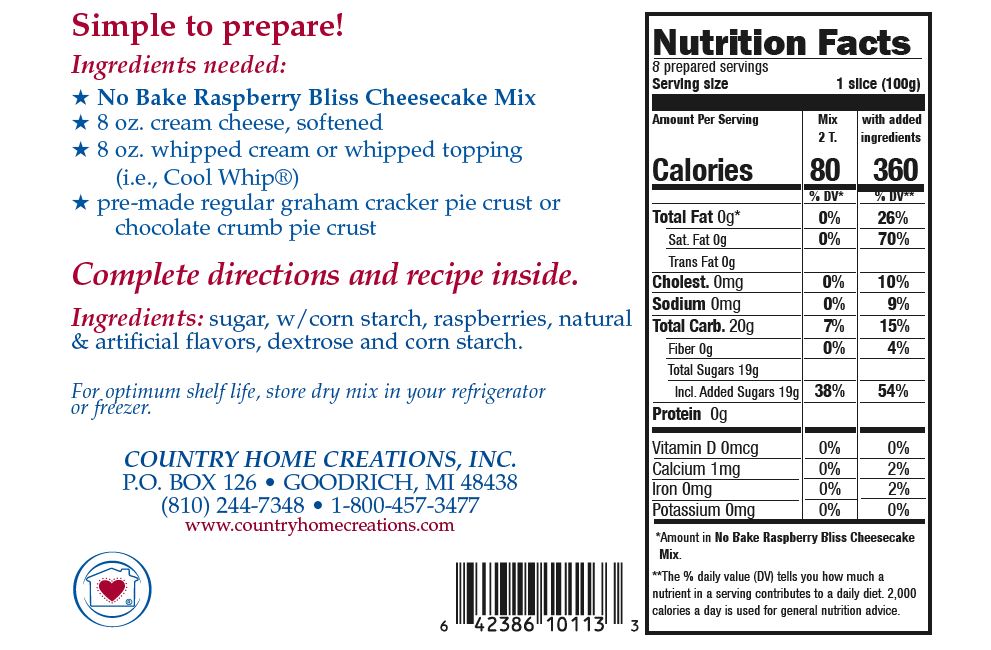 No Bake Raspberry Bliss Cheesecake Mix (1/2 Dozen)