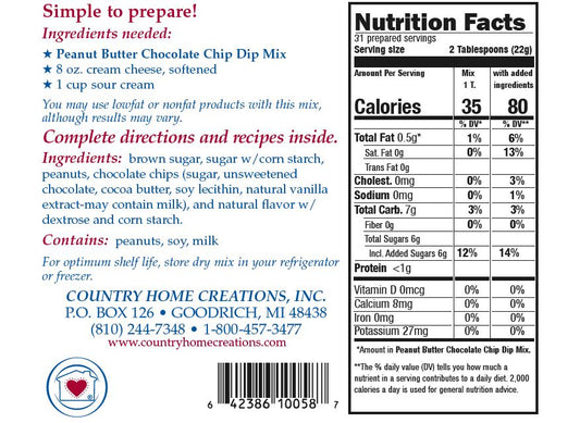 Peanut Butter Chocolate Chip Dip Mix - Sample